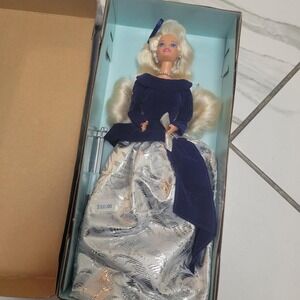 Vintage Barbie winter holiday avon blue velvet gown